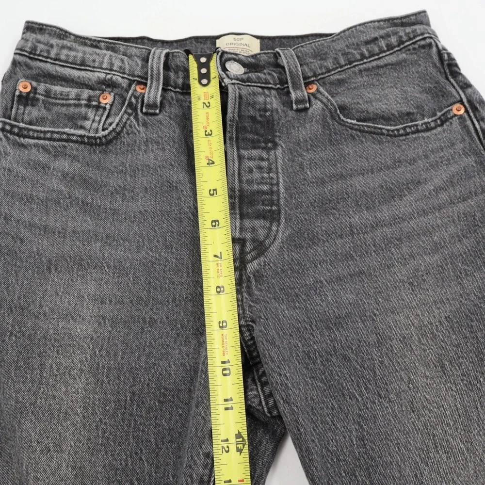 Levi's 501 Original Jeans Mens 28x32 Black Faded Straight Leg Button Fly Premium